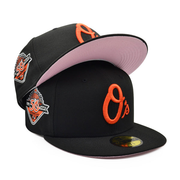 Baltimore Orioles 50th Anniversary Exclusive New Era 59Fifty Fitted Hat – Black/Orange/Pink Bottom