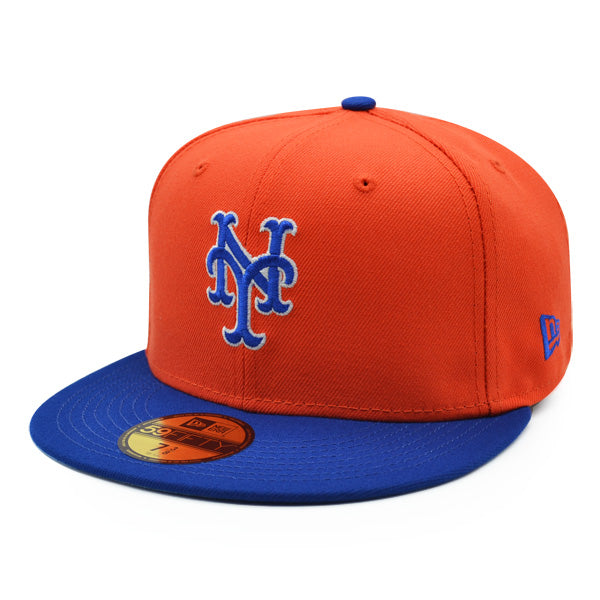 New York Mets 1986 WORLD SERIES Exclusive New Era 59Fifty Fitted Hat – Orange/Royal/Sky Bottom