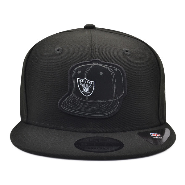 Oakland Raiders New Era Exclusive CAP ON CAP 9Fifty Snapback NFL Hat - Black