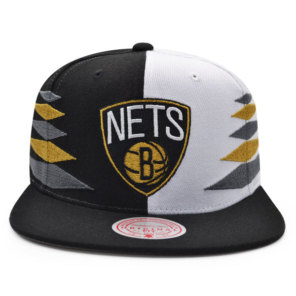 Brooklyn Nets Mitchell & Ness DIAMOND CUT Snapback NBA Hat - Black/Gray/Gold