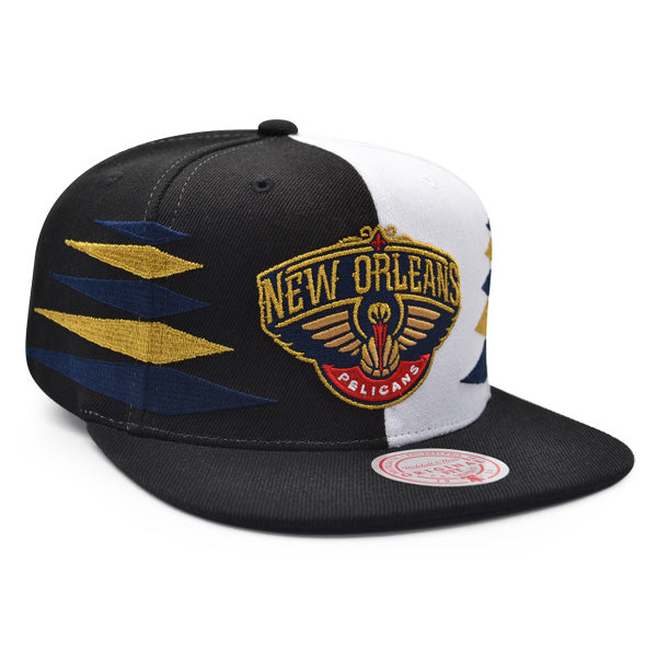 New Orleans Pelicans Mitchell & Ness DIAMOND CUT Snapback NBA Hat - Black/Navy/Gold