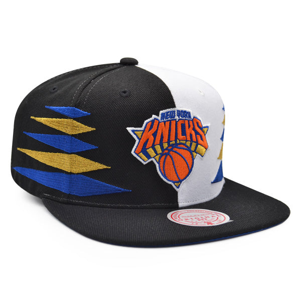 New York Knicks Mitchell & Ness DIAMOND CUT Snapback NBA Hat - Black/Orange/Royal/Gold