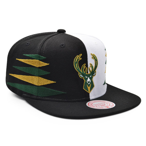 Milwaukee Bucks Mitchell & Ness DIAMOND CUT Snapback NBA Hat - Green/Gold/Black
