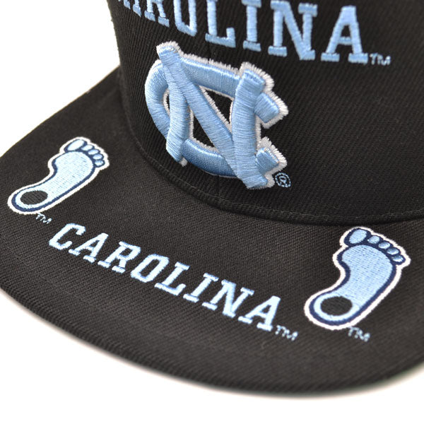 North Carolina Tar Heels Mitchell & Ness FRONT LOADED Snapback NCAA Hat- Black/Carolina Blue