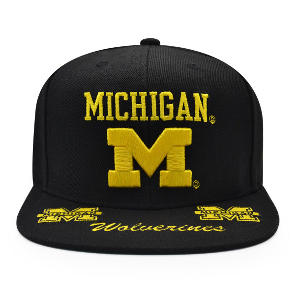 Michigan Wolverines Mitchell & Ness FRONT LOADED Snapback NCAA Hat- Black/Yellow