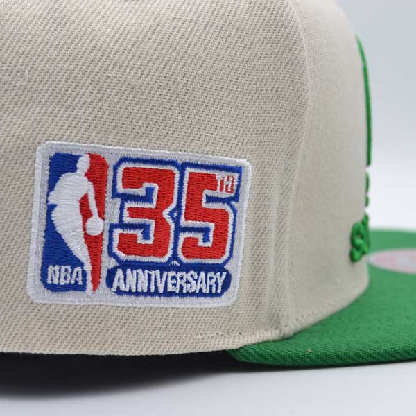 Seattle Supersonics 35th Anniversary Mitchell & Ness Snapback Hat - Off White/Green