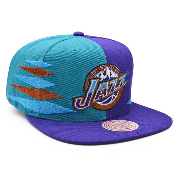 Utah Jazz Mitchell & Ness DIAMOND CUT Snapback HWC Hat - Purple/Teal/Copper