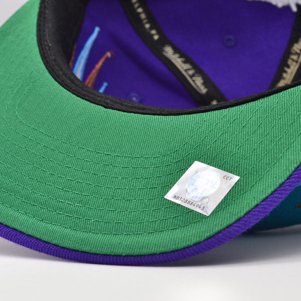 Utah Jazz Mitchell & Ness DIAMOND CUT Snapback HWC Hat - Purple/Teal/Copper