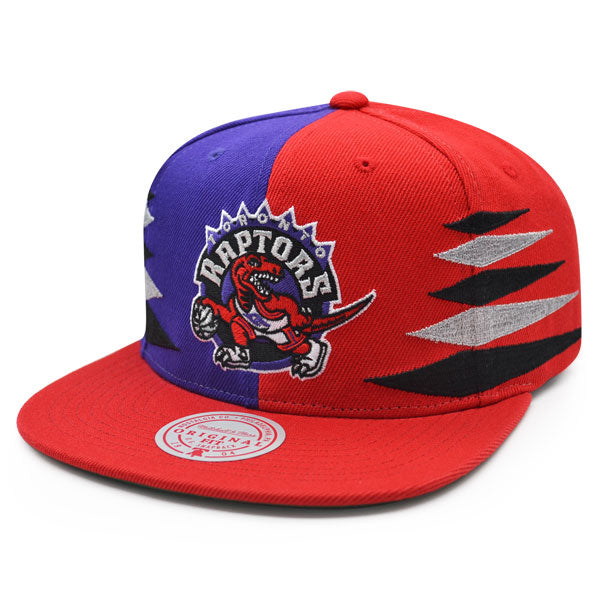 Toronto Raptors Mitchell & Ness DIAMOND CUT Snapback HWC Hat - Purple/Red