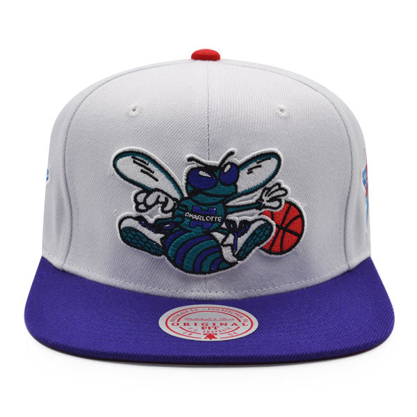 Charlotte Hornets 1991 ALL-STAR GAME Mitchell & Ness Snapback Hat - White/Purple