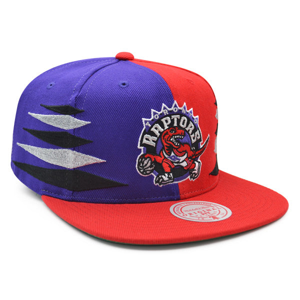 Toronto Raptors Mitchell & Ness DIAMOND CUT Snapback HWC Hat - Purple/Red