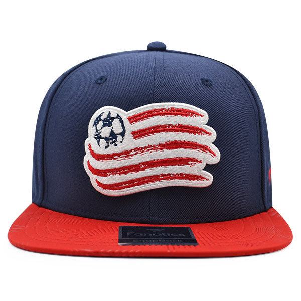 New England Revolution Fanatics MLS Visor Mark Snapback Adjustable Hat - Navy/Red