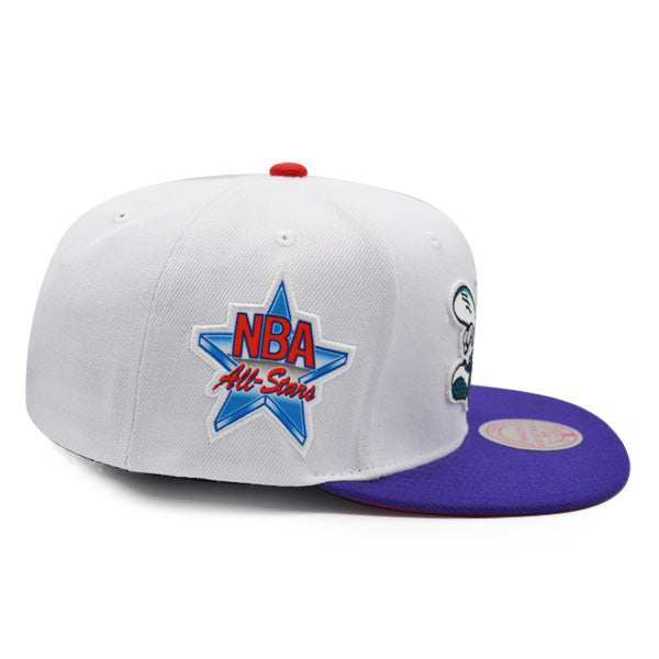 Charlotte Hornets 1991 ALL-STAR GAME Mitchell & Ness Snapback Hat - White/Purple