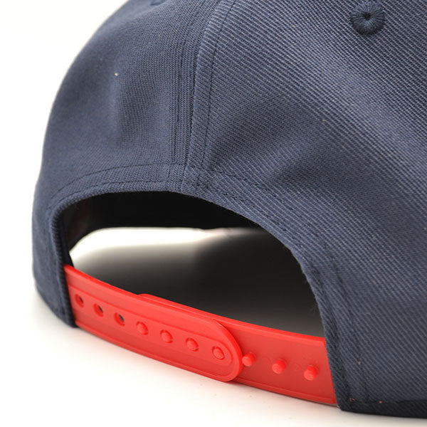New England Revolution Fanatics MLS Visor Mark Snapback Adjustable Hat - Navy/Red