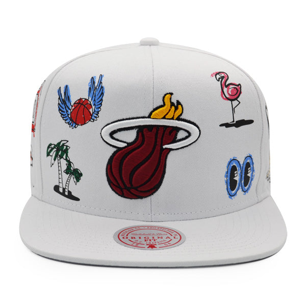 Miami Heat Mitchell & Ness HAND DRAWN Snapback Hat