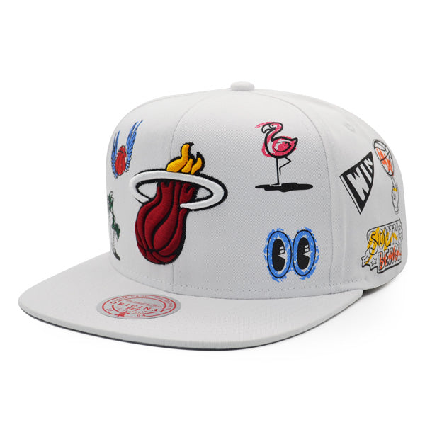 Miami Heat Mitchell & Ness HAND DRAWN Snapback Hat