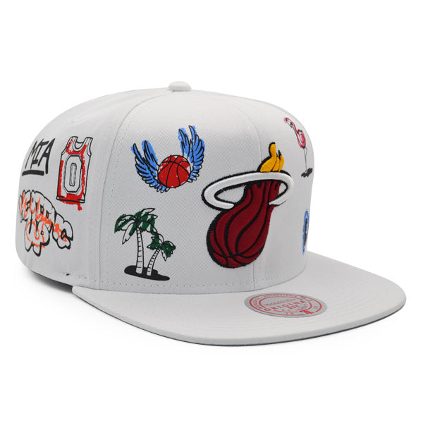 Miami Heat Mitchell & Ness HAND DRAWN Snapback Hat