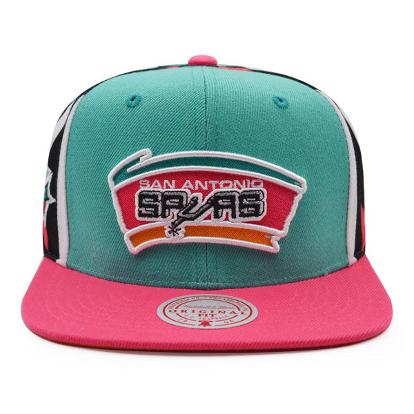 San Antonio Spurs 1996 ALL-STAR GAME Mitchell & Ness Snapback Hat - Teal/Pink