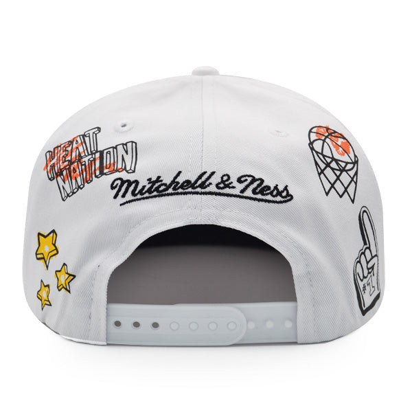 Miami Heat Mitchell & Ness HAND DRAWN Snapback Hat