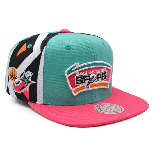 San Antonio Spurs 1996 ALL-STAR GAME Mitchell & Ness Snapback Hat - Teal/Pink