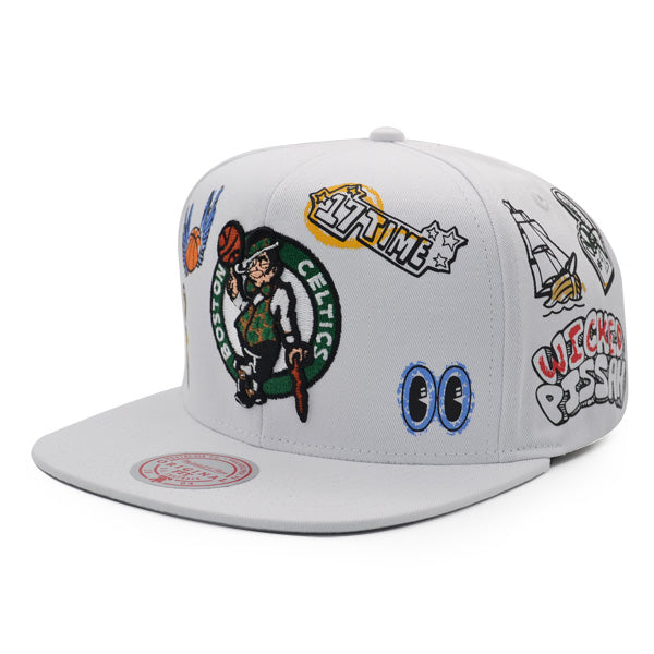 Boston Celtics Mitchell & Ness HAND DRAWN Snapback Hat