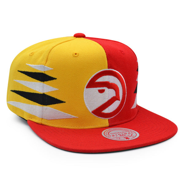 Atlanta Hawks Mitchell & Ness DIAMOND CUT Snapback HWC Hat - Red/Yellow