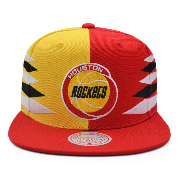 Houston Rockets Mitchell & Ness DIAMOND CUT Snapback HWC Hat - Red/Yellow