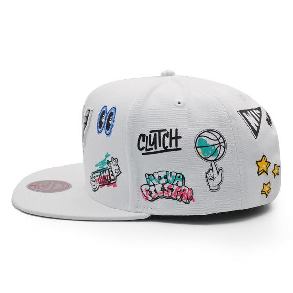 San Antonio Spurs Mitchell & Ness HAND DRAWN Snapback Hat