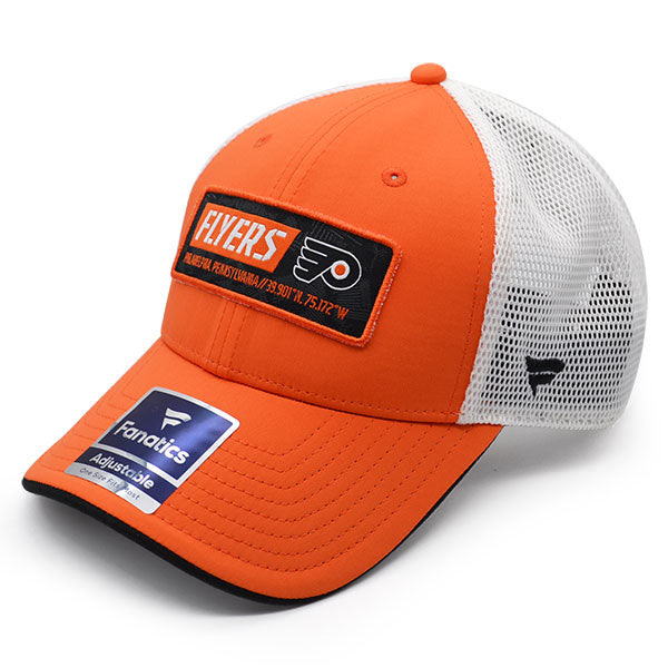 Philadelphia Flyers Fanatics ICONIC Trucker Mesh NHL Snapback Hat - Orange/Black
