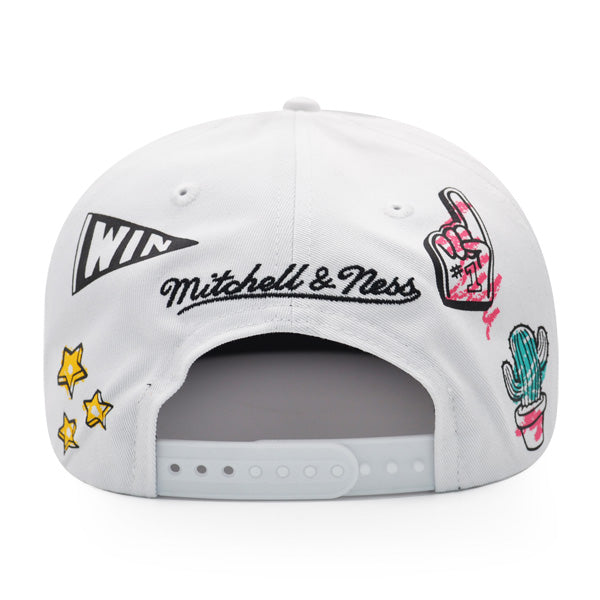San Antonio Spurs Mitchell & Ness HAND DRAWN Snapback Hat