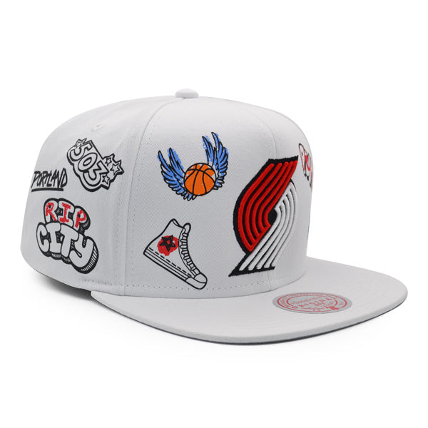 Portland Trailblazers Mitchell & Ness HAND DRAWN Snapback Hat