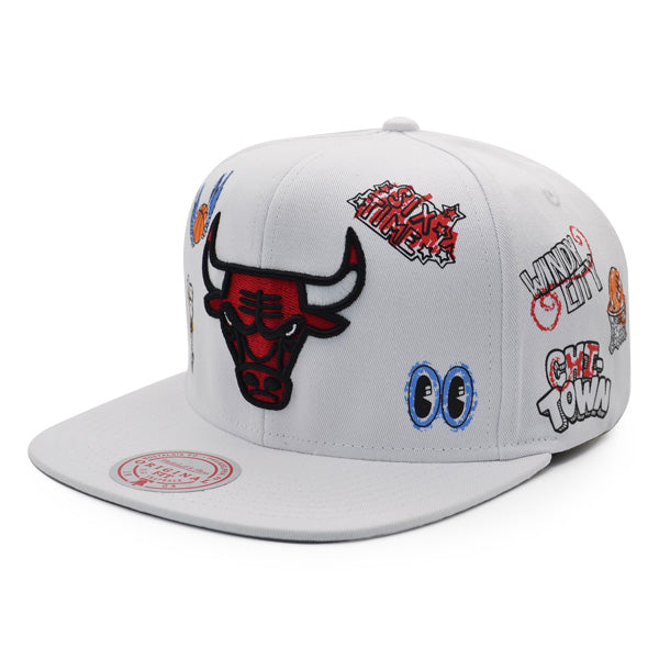 Chicago Bulls Mitchell & Ness HAND DRAWN Snapback Hat