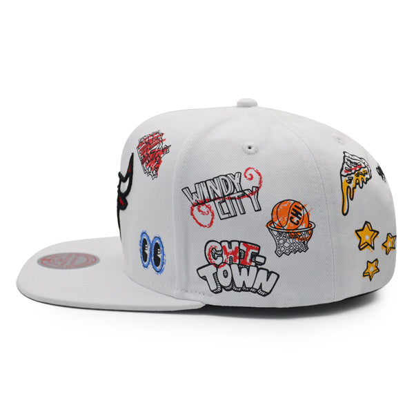 Chicago Bulls Mitchell & Ness HAND DRAWN Snapback Hat