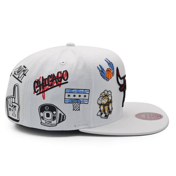 Chicago Bulls Mitchell & Ness HAND DRAWN Snapback Hat