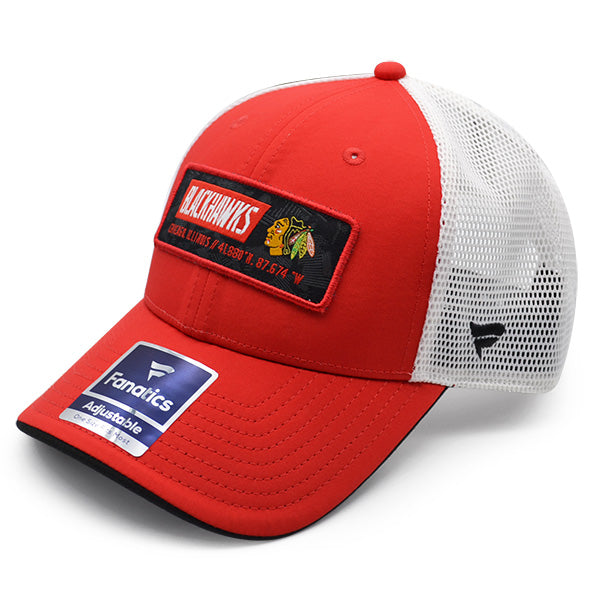Chicago Blackhawks Fanatics ICONIC Trucker Mesh NHL Snapback Hat - Red/Black