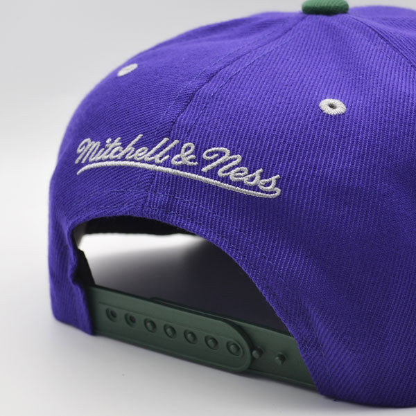 Milwaukee Bucks Mitchell & Ness RELOAD Snapback NBA Hat - Purple/Green/Gray Bottom