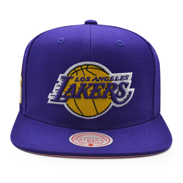 Los Angeles Lakers Mitchell & Ness ALL LOVE Snapback Hat - Purple/Pink Bottom