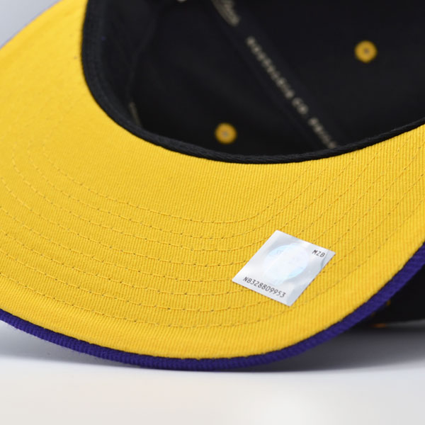 Los Angeles Lakers Mitchell & Ness RELOAD Snapback NBA Hat - Black/Purple/Yellow Bottom