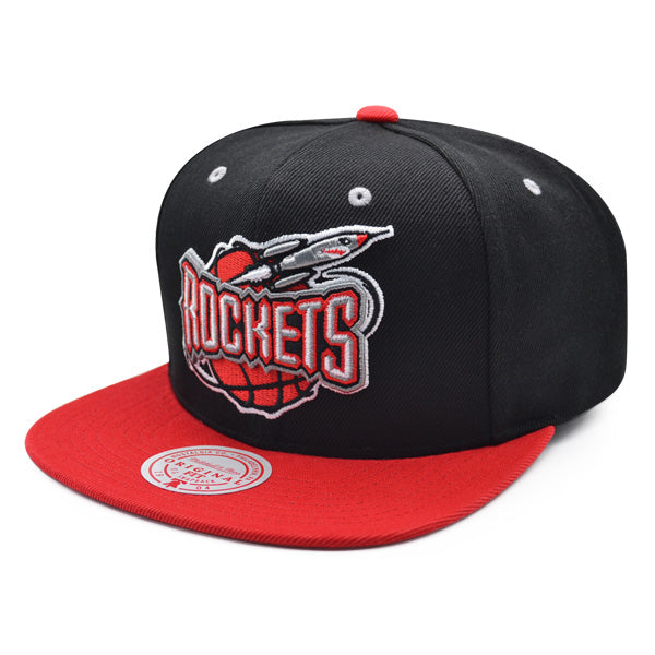 Houston Rockets Mitchell & Ness RELOAD Snapback NBA Hat - Black/Red/Gray Bottom