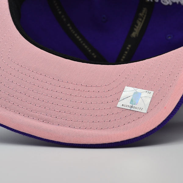 Los Angeles Lakers Mitchell & Ness ALL LOVE Snapback Hat - Purple/Pink Bottom