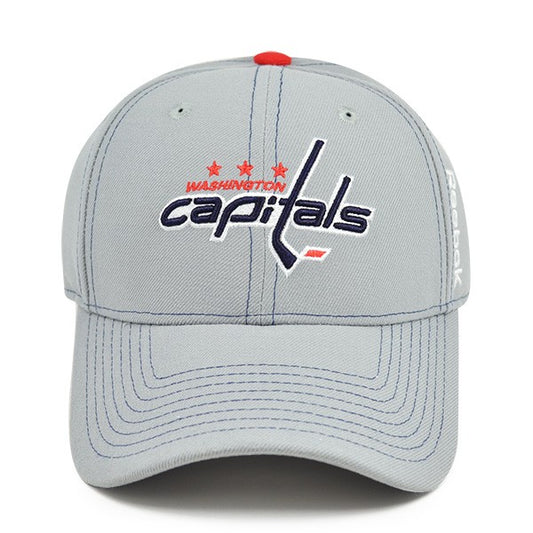 Washington Capitals Structured Gray Curved Snapback Reebok NHL Hat
