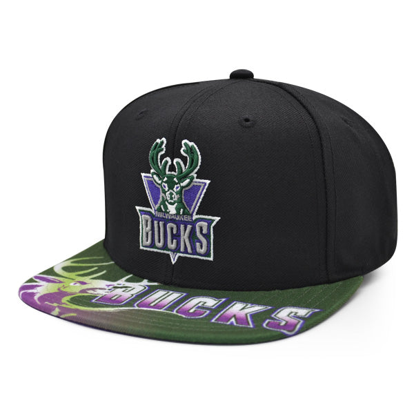 Milwaukee Bucks Mitchell & Ness SWINGMAN POP Snapback Hat - Black