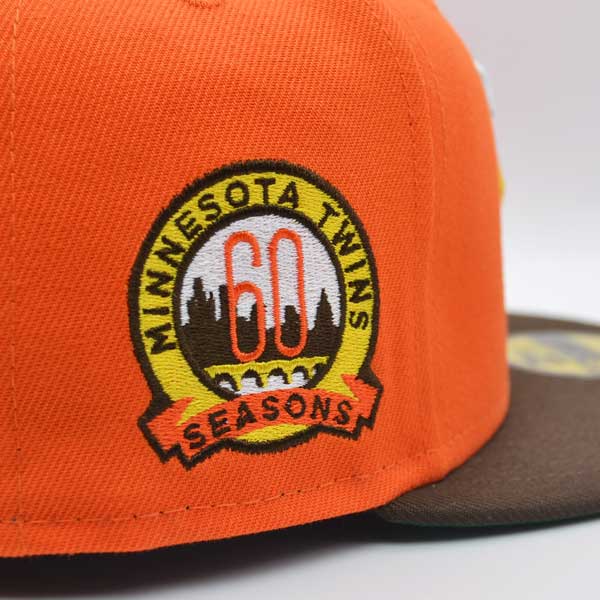 Minnesota Twins 60 SEASONS Exclusive New Era 59Fifty Fitted Hat – Orange/Brown