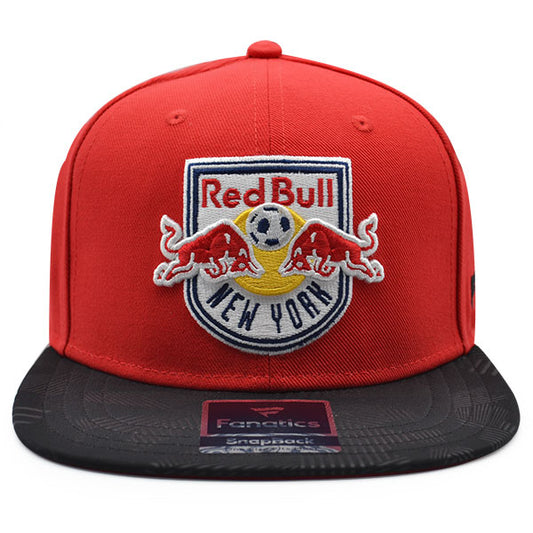 New York Red Bulls Fanatics MLS Visor Mark Snapback Adjustable Hat - Red/Black