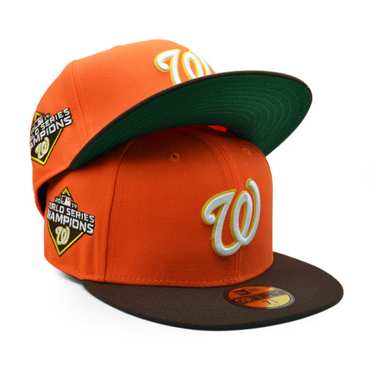 Washington Nationals 2019 WORLD SERIES Exclusive New Era 59Fifty Fitted Hat – Orange/Brown