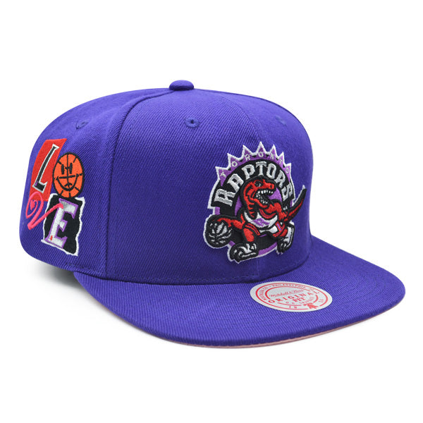 Toronto Raptors Mitchell & Ness ALL LOVE Snapback Hat - Purple/Pink Bottom