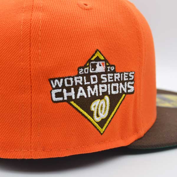 Washington Nationals 2019 WORLD SERIES Exclusive New Era 59Fifty Fitted Hat – Orange/Brown