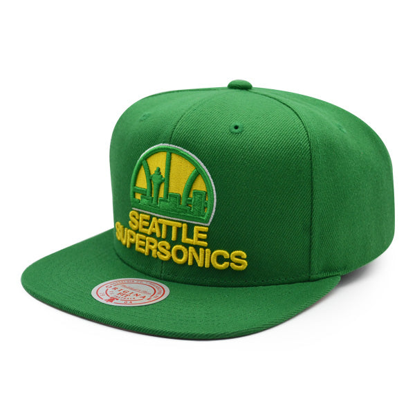 Seattle Supersonics Mitchell & Ness ALL LOVE Snapback Hat - Green/Pink Bottom