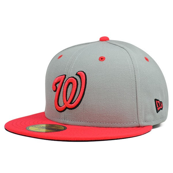 Washington Nationals CUSTOM Gray/Lava Red FITTED 59Fifty New Era MLB Hat