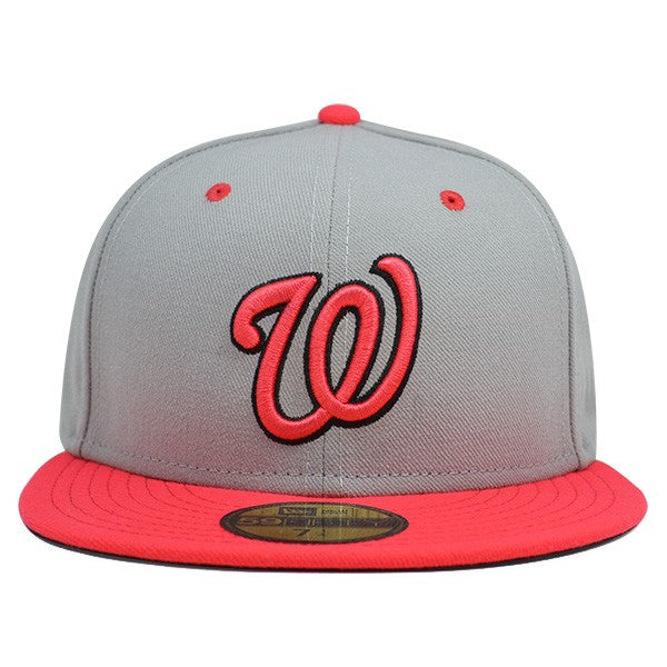 Washington Nationals CUSTOM Gray/Lava Red FITTED 59Fifty New Era MLB Hat